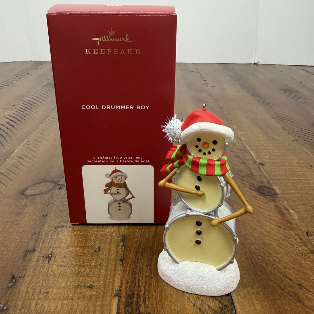 2020 Hallmark Cool Drummer Boy Snowman Ornament Magic Sound